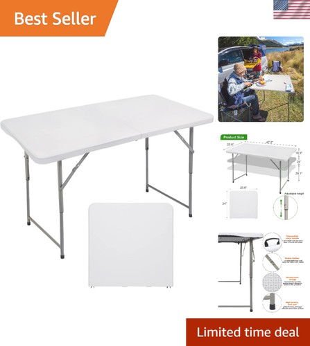 Sturdy 4ft fold half table - fold-in-half,