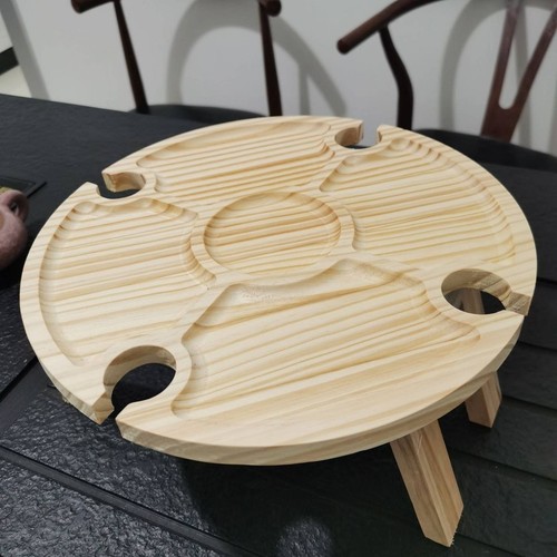 Round wood sofa - wood, tray