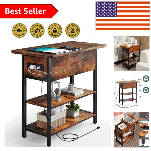 Rustic end table with - rustic,